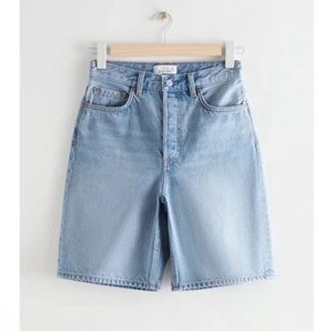 & Other Stories Spark Cut Long Denim Shorts